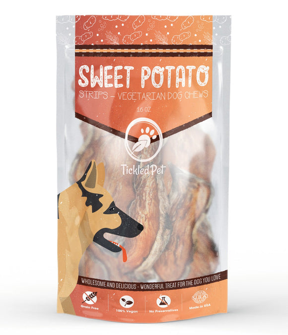 Tickled Pet Sweet Potato Strips Chewy Rawhide Alternative (16 Oz)