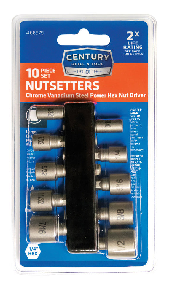 Century Drill And Tool 10 Piece Non-Magnetic Nutsetter Set (10 Piece)
