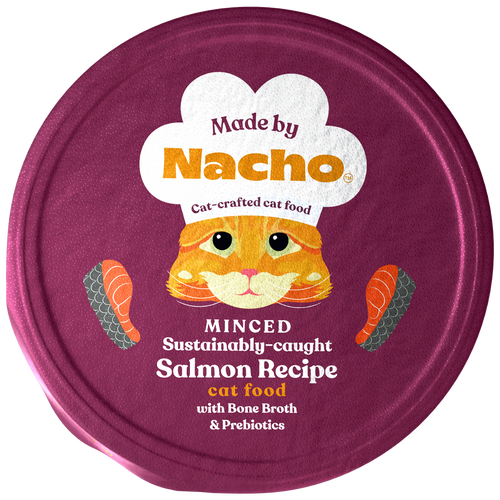 Made By Nacho Minced Sustainably-Caught Salmon Recipe with Bone Broth Cat Food (2.5 oz Cup - 10 Pack)