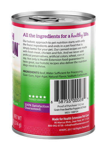 Health Extension Grain Free 95% Beef Canned Dog Food