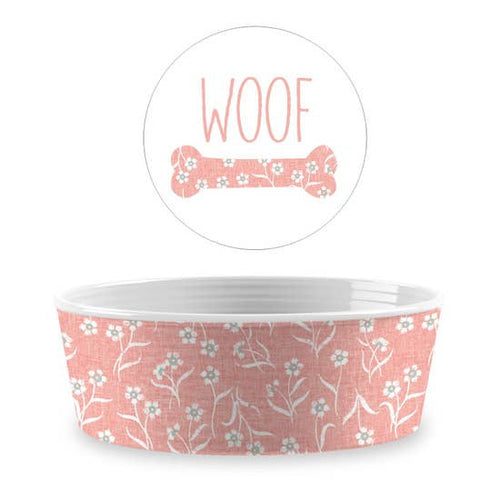 Tarhong Flower Fields Single Wall Pet Bowl Blush