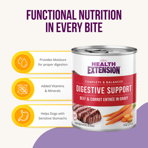 Health Extension Digestive Support, Beef & Carrot Entree in Gravy Dog Food