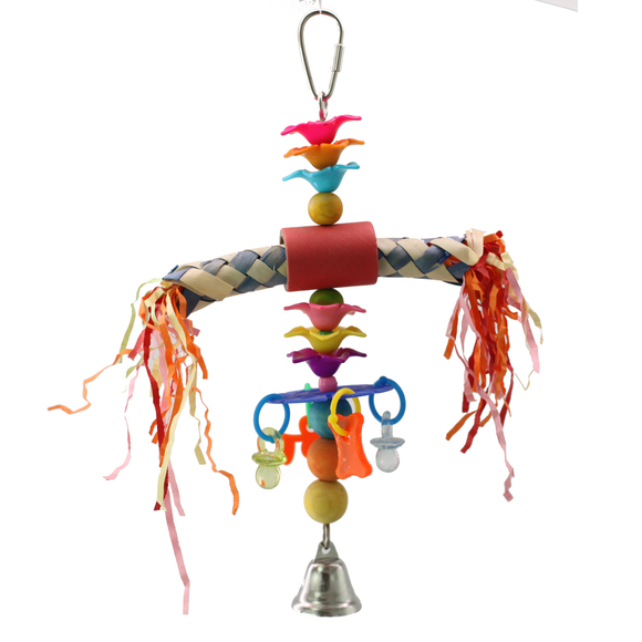 A & E Cages Happy Beaks Totem Pole Bird Toy (9.45 x 6.75 x 6.75 in.)