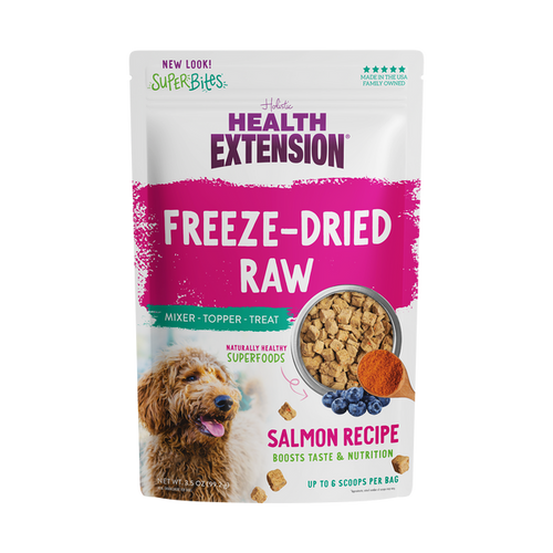 Health Extension Super Bites Freeze-Dried Raw Salmon Recipe Meal Mixer for Dogs