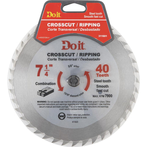 Do it 7-1/4 In. 40-Tooth Cutoff/Rip Circular Saw Blade