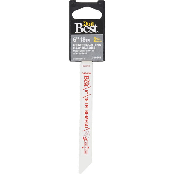 Do it Best Bi-Metal 6 In. 18 TPI Metal Reciprocating Saw Blade (2-Pack)