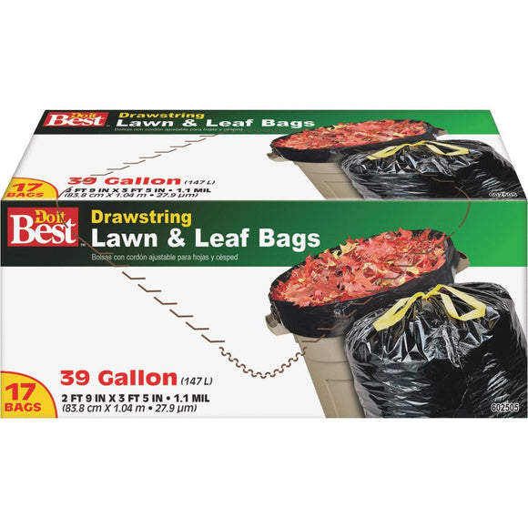 Do it Best 39 Gal. Black Drawstring Lawn & Leaf Bag (17-Count)