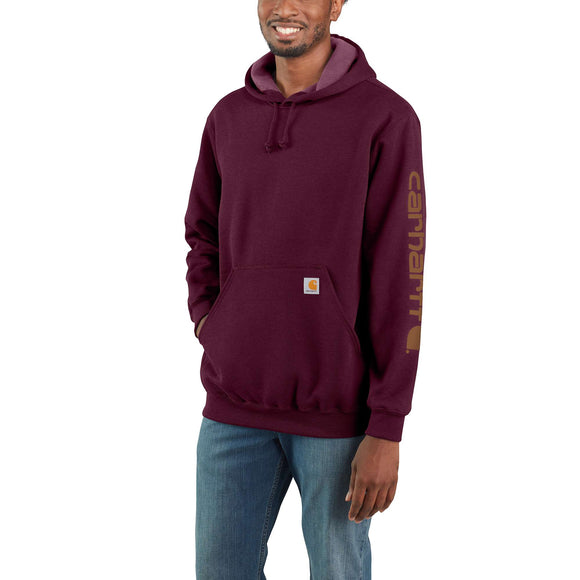 Carhartt Loose Fit Midweight Logo Sleeve Graphic Sweatshirt in Port (Regular)