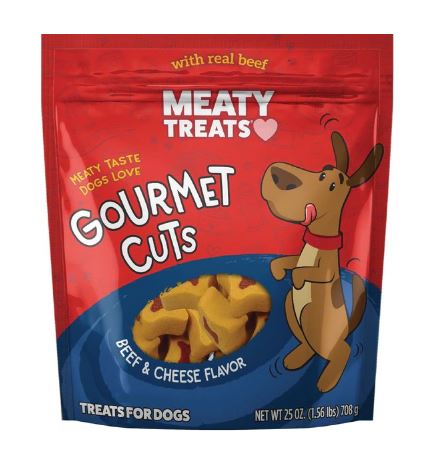 Meaty Treats Gourmet Cuts Beef & Cheese Flavor Soft & Chewy Dog Treats (25 oz)