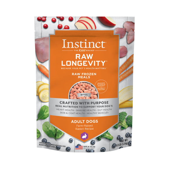 Nature's Variety Instinct Raw Longevity Adult Frozen Rabbit Bites Dog Food