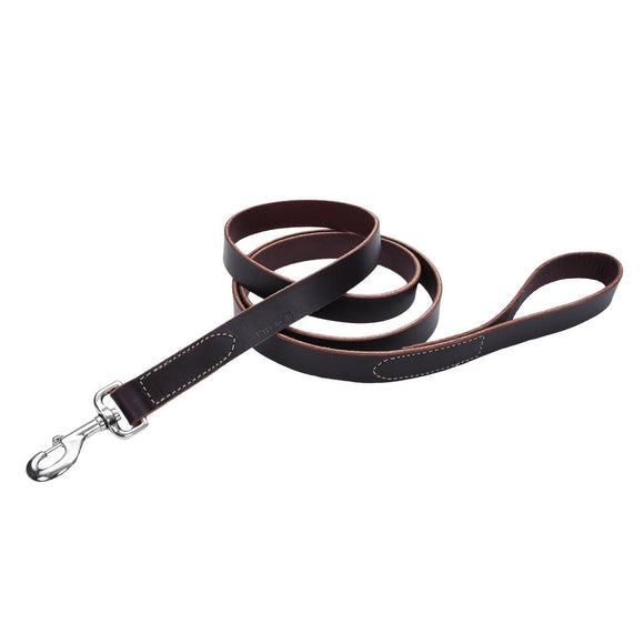 Coastal Latigo Brown Leather Leash (1/4 inch x 6 ft)