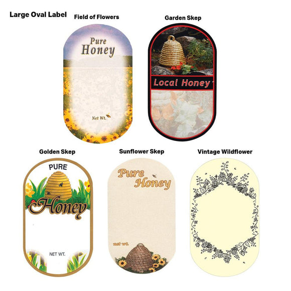 Mann Lake Large Oval Labels for Honey Bottles