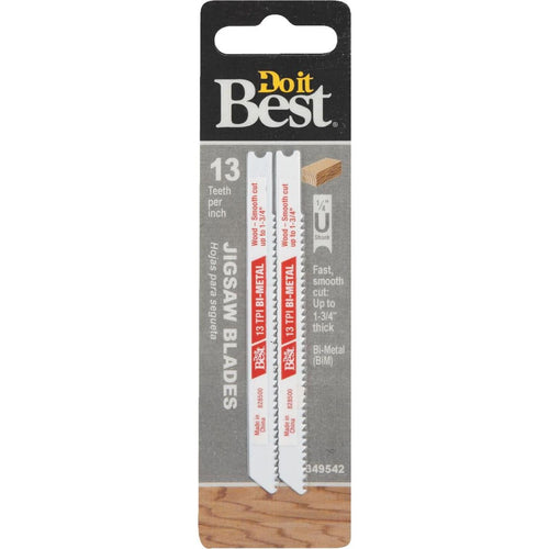 Do it Best U-Shank 3-5/8 In. x 13 TPI Bi-Metal Jig Saw Blade, Wood 1-3/4 In. Thick (2-Pack)