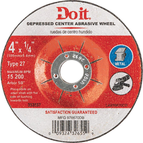 Do it Type 27 4 In. x 1/4 In. x 5/8 In. Metal Cut-Off Wheel