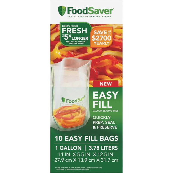 FoodSaver Easy Fill Gal. Vacuum Sealer Bags (10 Count)