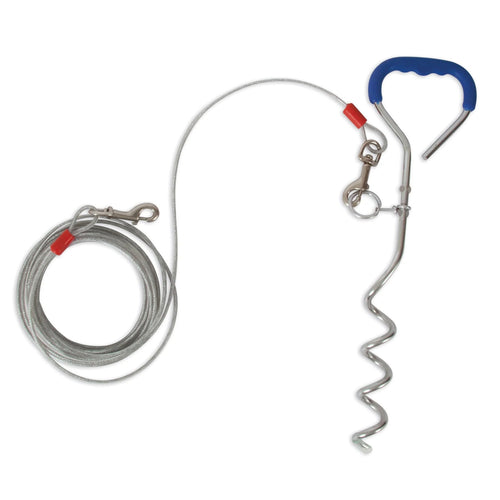 Aspen Pet Blue Easyturn 18-inch Dog Tie-Out Containment System