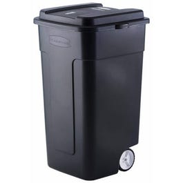 Roughneck Wheeled Trash Can, Heavy-Duty, Black, 50-Gallons