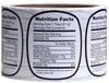Mann Lake Nutrition Label - Roll of 250