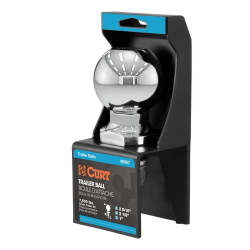 Curt 2-5/16 Trailer Ball (1 x 2-1/8 Shank, 7,500 lbs., Chrome, Packaged) #40067