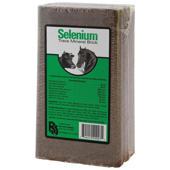 ROTO SALT SELENIUM TRACE MINERAL SALT BLOCK FOR LIVESTOCK (4 LB, SELENIUM)