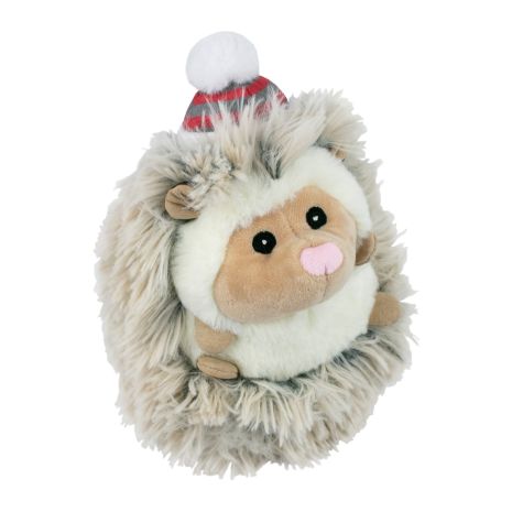 Tall Tails Real Feel Fluffy Holiday Hedgehog with Squeaker Dog Toy