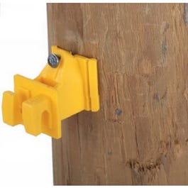 Electric Fence Insulator, Wood Post Wire, Snug-Fit, With Nails, Yellow, 25-Pk.