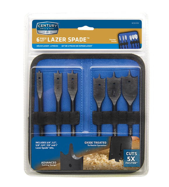 Century Drill And Tool 6 Piece Lazer Spade Bit Set