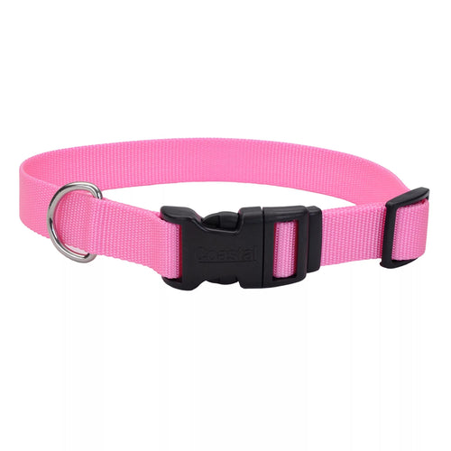 Coastal Pet Products Coastal Adjustable Dog Collar with Plastic Buckle Pink Bright, 1 x 14-20