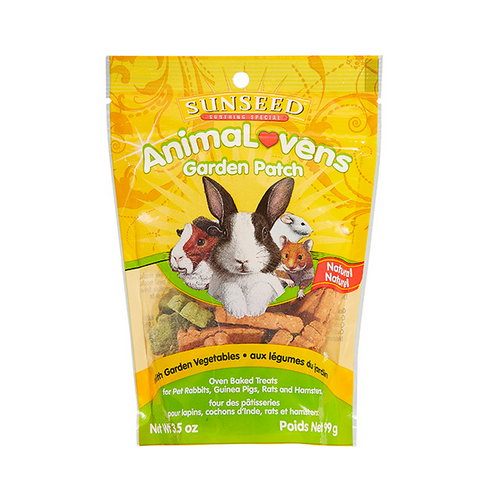 SUNSEED ANIMALOVENS GARDEN PATCH RABBIT/GUINEA PIG/RAT/HAMSTER TREATS (3.5 oz)