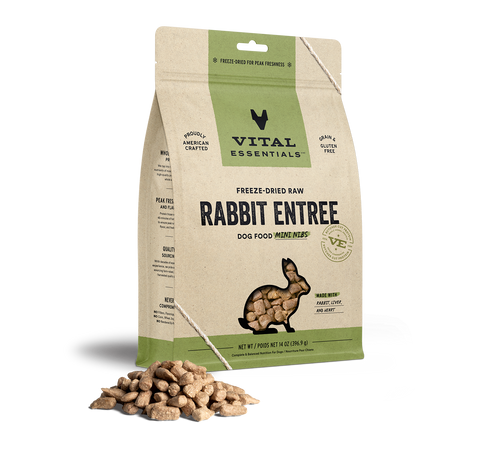 Vital Essentials Freeze-Dried Raw Rabbit Entrée Mini Nibs Dog Food