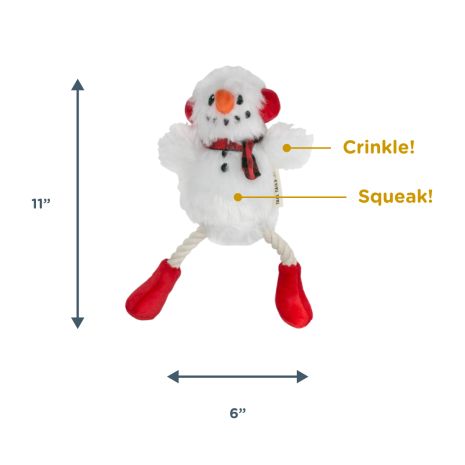 Tall Tails  Snowman Pull-Through Rope Tug Dog Toy